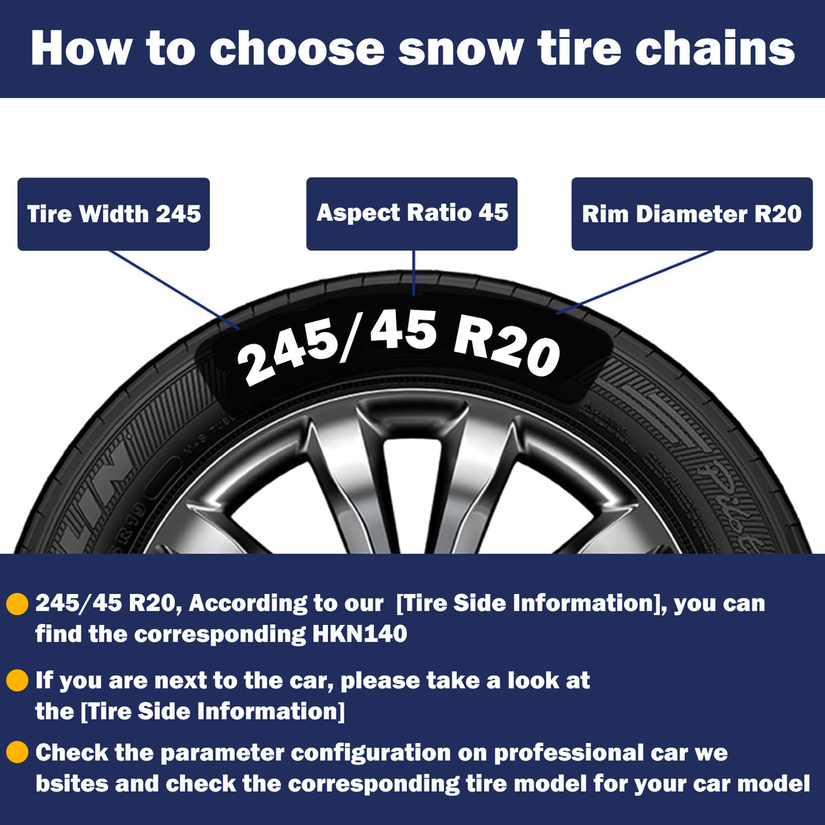 Auto Tightening Snow Chains Tire Chains, 1-Minute Quick Install, Universal Fit for Car/SUV/Pickup Truck, Multi-Weather Emergency Traction, Set of 2