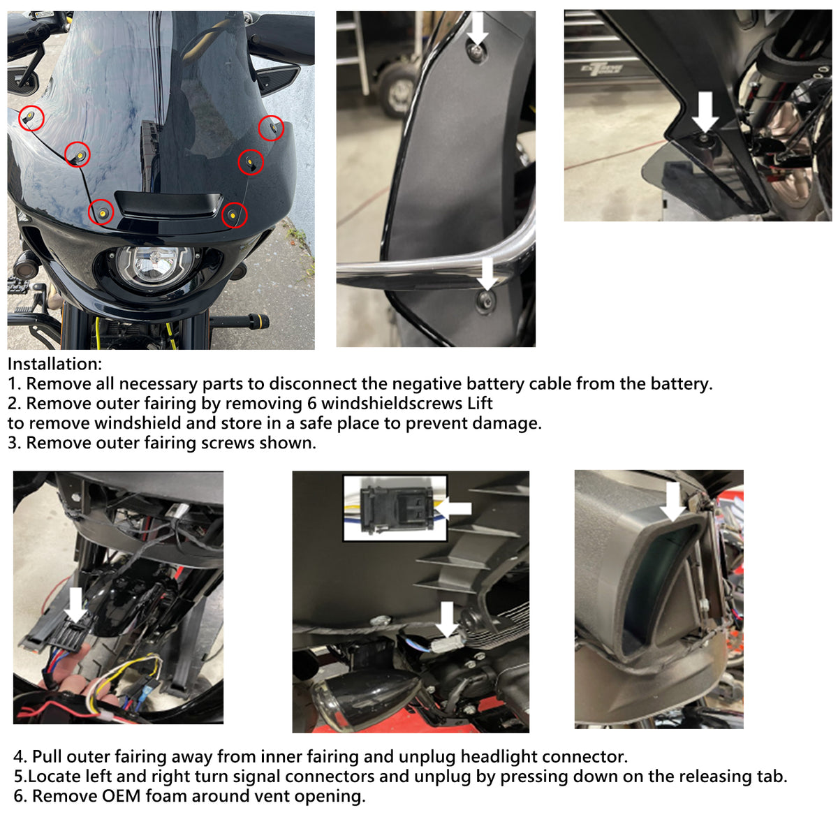 Plug & Play Headlight ST Fairing Vent Lights, Front Turn Signal Lamp Compatible with Harley Softail Low Rider ST FXLRST Low Rider El Diablo FXRST 2022-2025