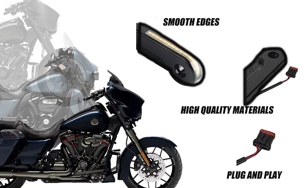 Plug and Play LED Flush Fork Turn Signals DRL Day Running Light For Harley Touring Road King Special FLHRXS FLHR CVO FLHRSE 2014-2025