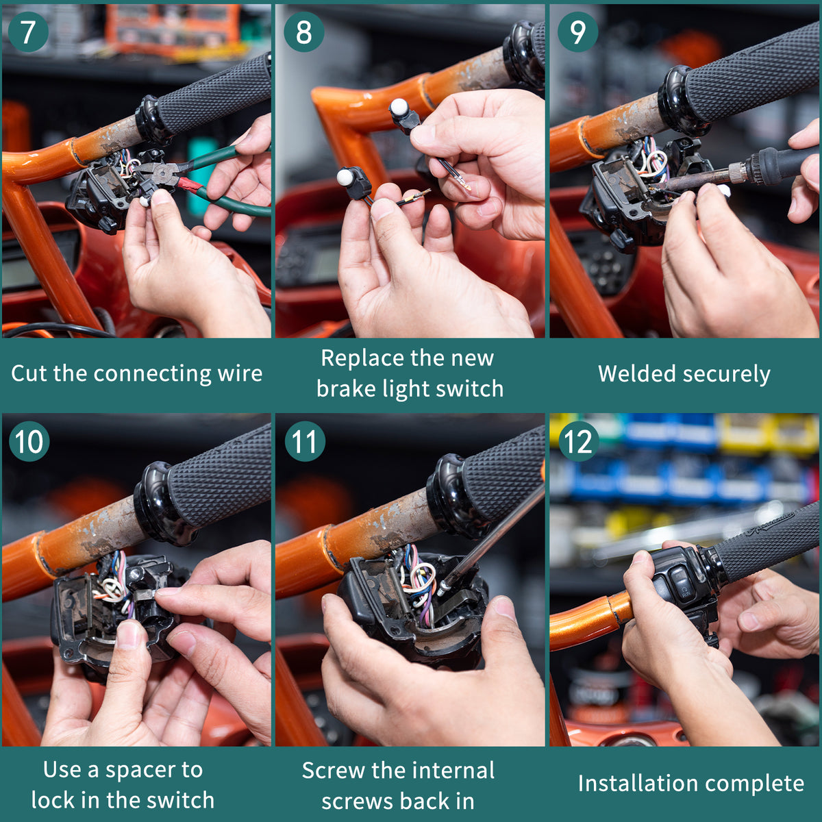 Front Brake Light Handlebar-Mounted Switch-Pressure Sensor Compatible with Harley Softail 2012-2024, Dyna 2012-2017, Sportster XL 2014-2022-Replaces HD# 71500118, Waterproof