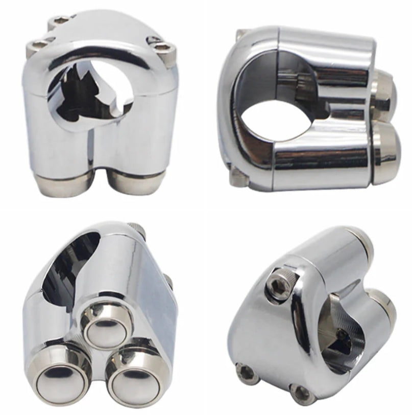Universal 3 Buttons CNC Hand Control Momentary Switch Micro Switch, For 7/8 Inch 22mm, For 1 Inch 25mm Bars Handlebar Bobber Cafe Racer Chopper
