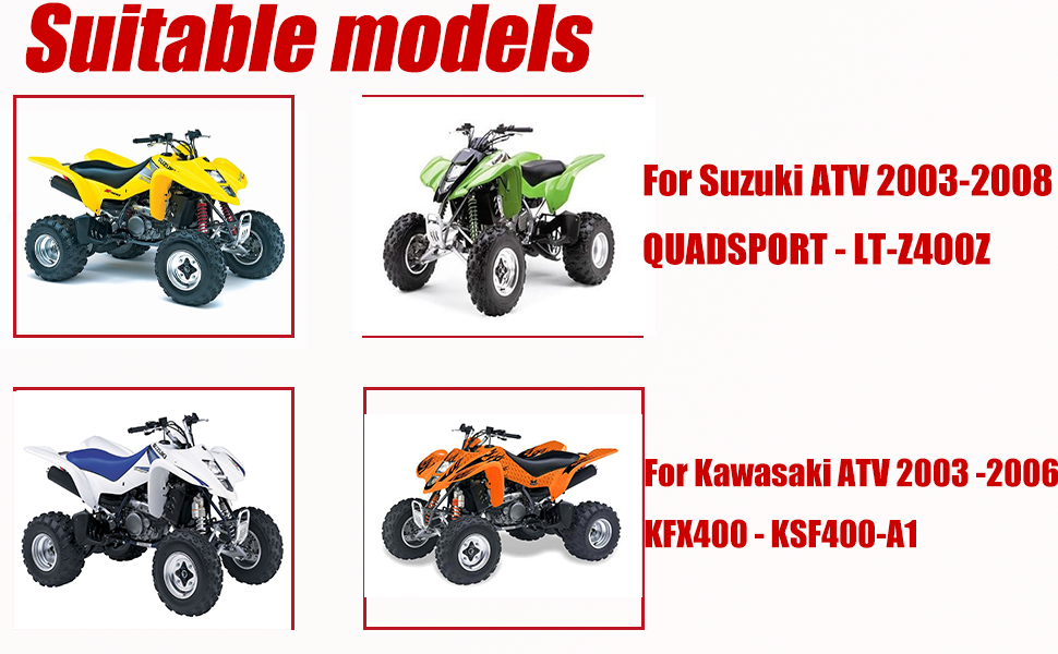 Motorcycle 12V/25W Dual Twin Headlights Headlamp Assembly Fit for Suzuki ATV 2003-2008 Quadsport LT-Z400 LT-Z400Z, for Kawasaki 2003-2006 KFX400 KSF400