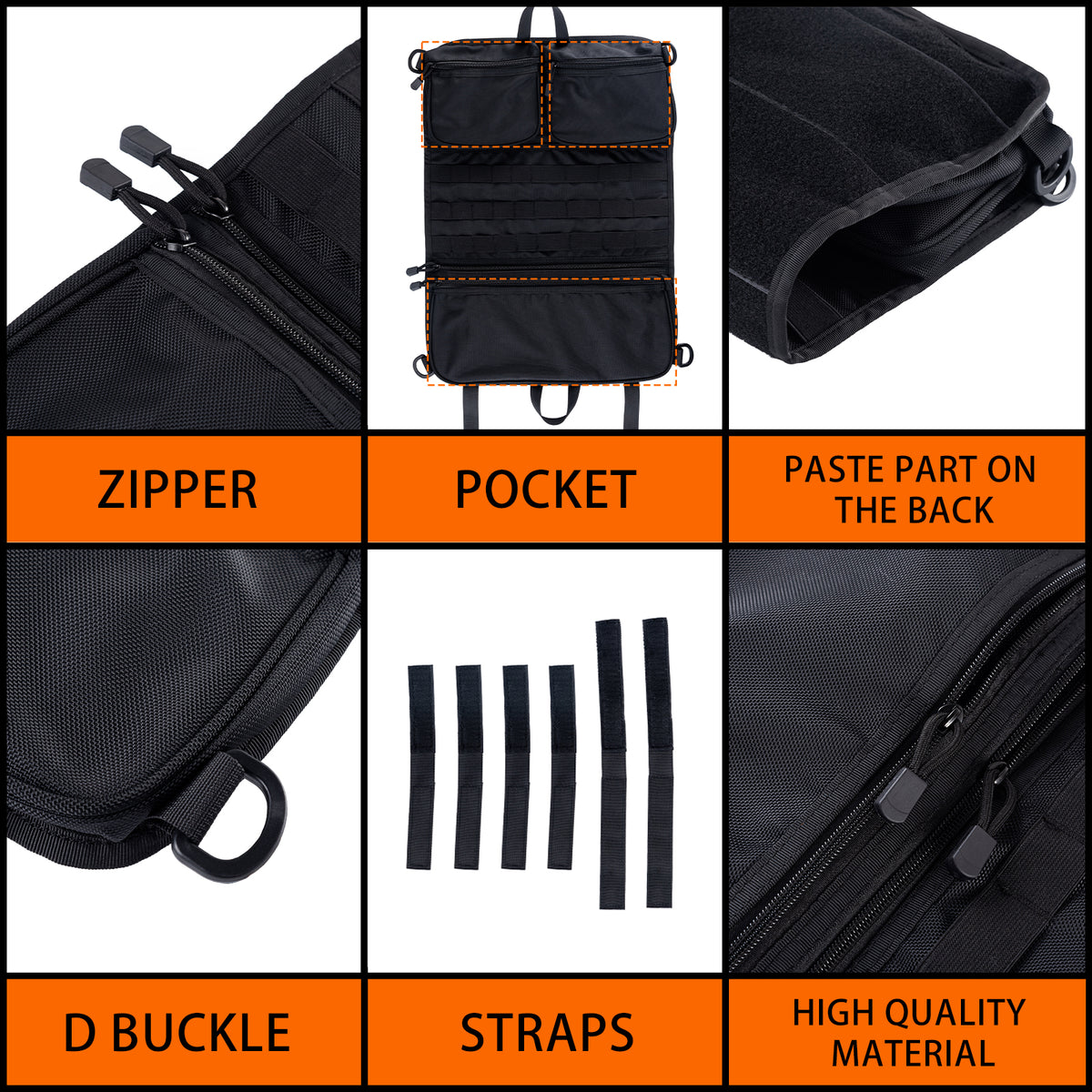Tour Pack Lid Organizer Bag Multifunction Tool Luggage Storage Bag, Compatible with Harley Touring Road Glide Road King Electra Glide Street Glide Travel-Paks