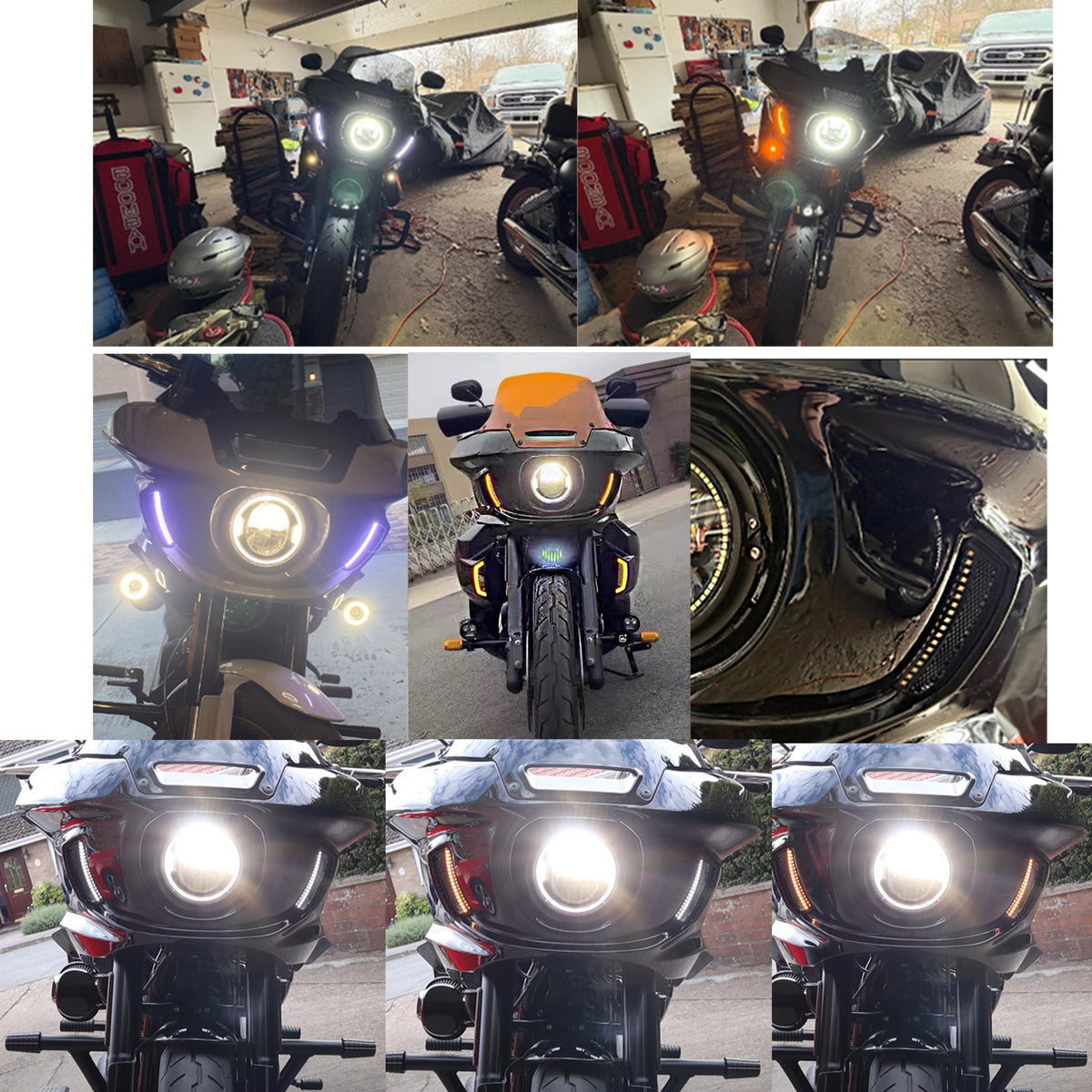 Plug & Play Headlight ST Fairing Vent Lights, Front Turn Signal Lamp Compatible with Harley Softail Low Rider ST FXLRST Low Rider El Diablo FXRST 2022-2025