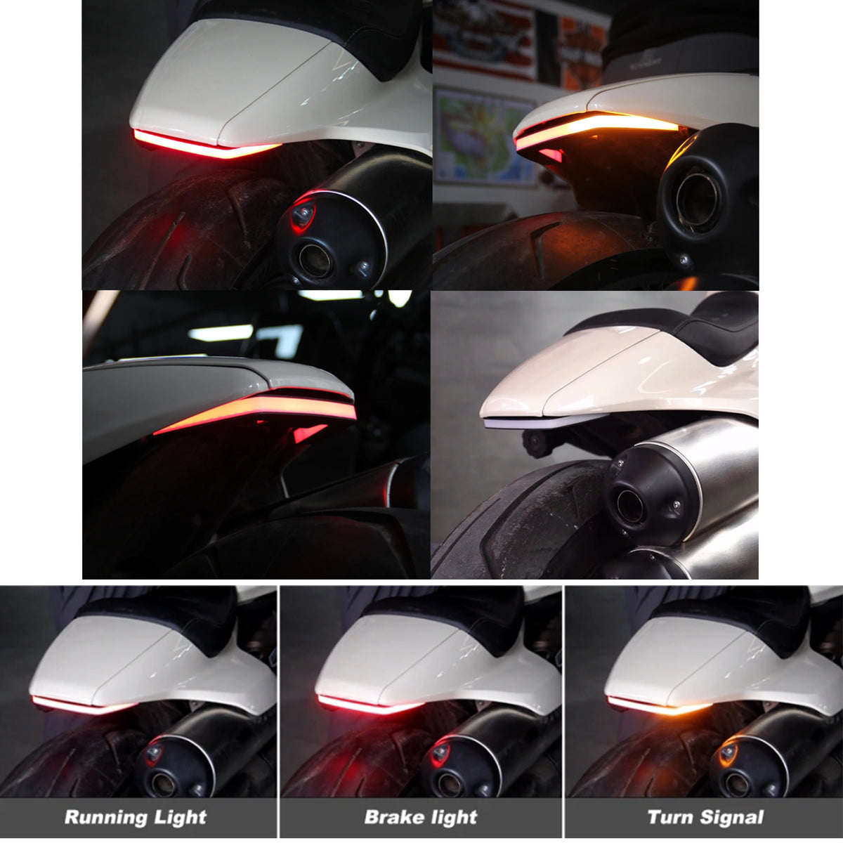 Motorcycle Tail Tidy Fender Eliminator Kit Rear Taillight Turn Signals Light with Side mount License Plate Bracket Compatible Harley with Sportster S 1250 RH1250S 2021+