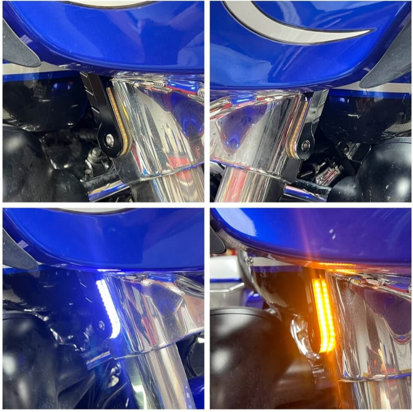 Plug and Play LED Flush Fork Turn Signals DRL Day Running Light For Harley Touring Road King Special FLHRXS FLHR CVO FLHRSE 2014-2025