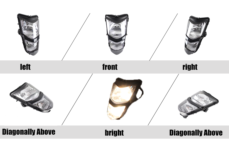 Motorcycle 12V/25W Dual Twin Headlights Headlamp Assembly Fit for Suzuki ATV 2003-2008 Quadsport LT-Z400 LT-Z400Z, for Kawasaki 2003-2006 KFX400 KSF400