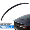 Spoiler Trunk Wing Real Carbon Fiber Compatible with Tesla Model 3 2021-2023 2024, Rear Spoiler Lip Tail Wing Accessories (Bright Black)