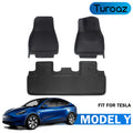 Right-Hand Drive Floor Mats Fit For Tesla Model Y 2021up, Floor Liners, Interior Accessories (1st & 2nd Row for 5 or 7 Seats)