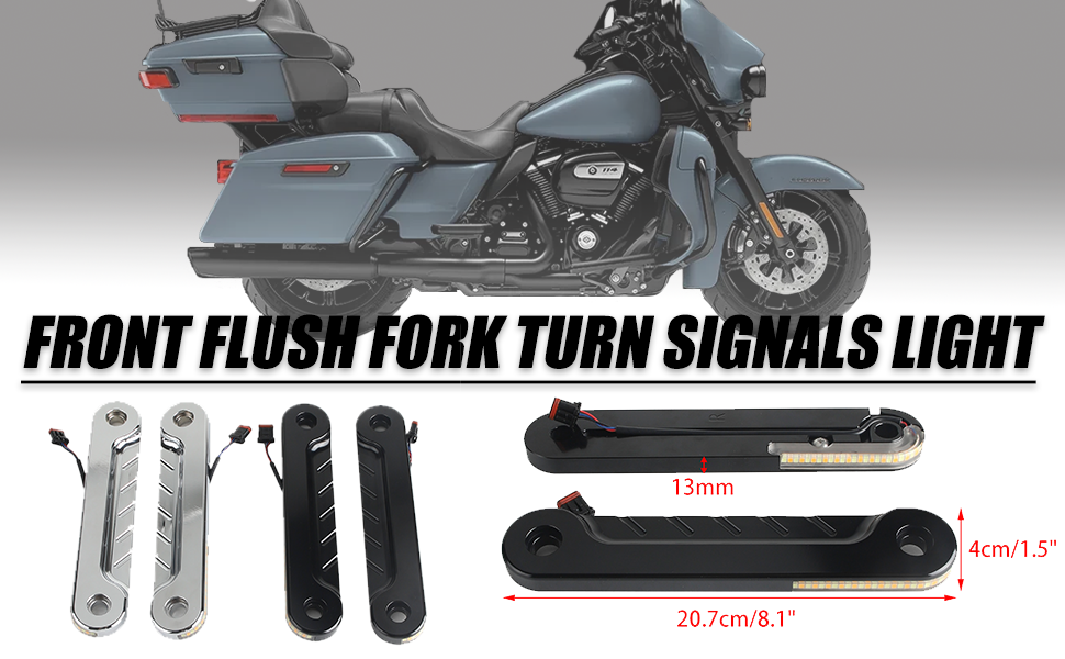 Plug and Play LED Flush Fork Turn Signals DRL Day Running Light For Harley Touring Road King Special FLHRXS FLHR CVO FLHRSE 2014-2025