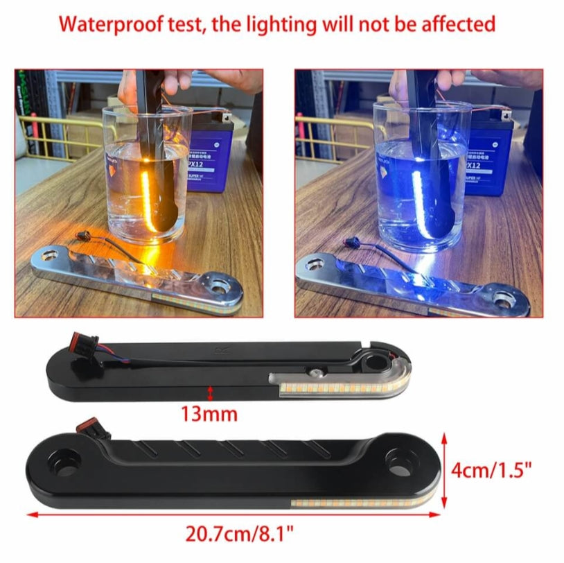 Plug and Play LED Flush Fork Turn Signals DRL Day Running Light For Harley Touring Road King Special FLHRXS FLHR CVO FLHRSE 2014-2025