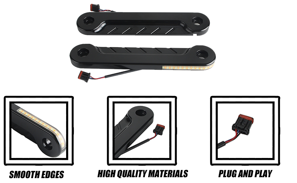 Plug and Play LED Flush Fork Turn Signals DRL Day Running Light For Harley Touring Road King Special FLHRXS FLHR CVO FLHRSE 2014-2025