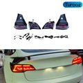 Turoaz LED Tail Light Assembly for Tesla Model 3 Y 2021+ , Streamlined LED Sequential Turn Lights with Dynamic Startup Back Rear Lamps, Reverse Lights Accessories (magic star)
