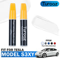 Color Matched Touch Up Paint Pen Brush Compatible with Tesla Model S 3 X Y (Pearl White Multi-Coat - PPSW)