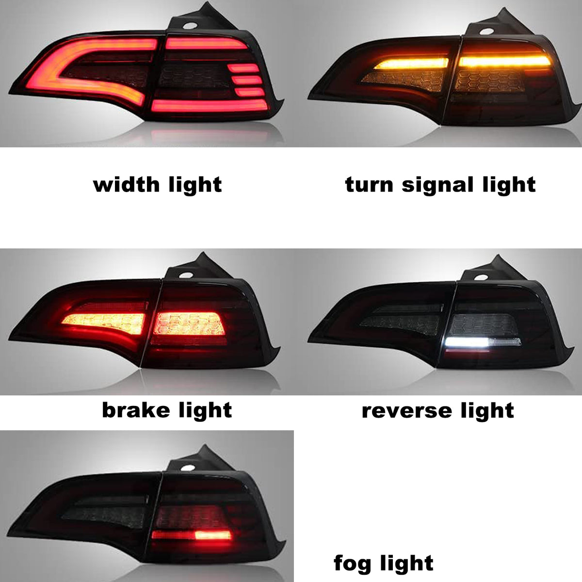 Turoaz LED Tail Light Assembly for Tesla Model 3 Y 2021+, Streamlined LED Sequential Turn Lights with Dynamic Startup Back Rear Lamps, Reverse Lights Accessories (Eagle Eye)