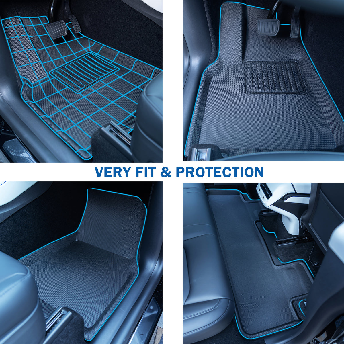 Floor Mats Fit For Tesla Model Y 2021up, Floor Liners, Interior Accessories (1st & 2nd Row for 5 or 7 Seats)