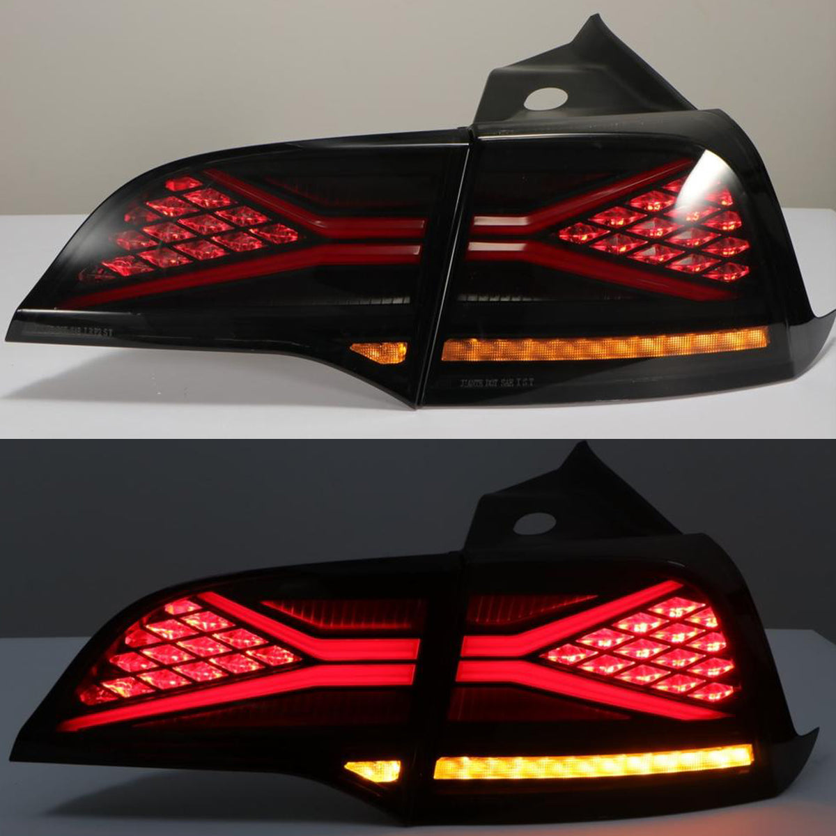 Turoaz LED Tail Light Assembly for Tesla Model 3 Y 2021+, Streamlined LED Sequential Turn Lights with Dynamic Startup Back Rear Lamps, Reverse Lights Accessories (x-type)