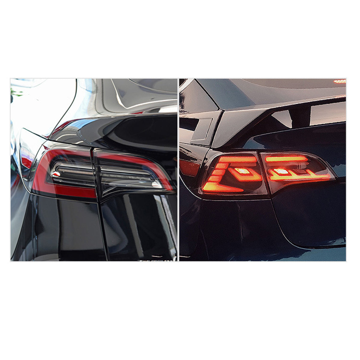 Turoaz LED Tail Light Assembly for Tesla Model 3 Y 2021+ , Streamlined LED Sequential Turn Lights with Dynamic Startup Back Rear Lamps, Reverse Lights Accessories (magic star)