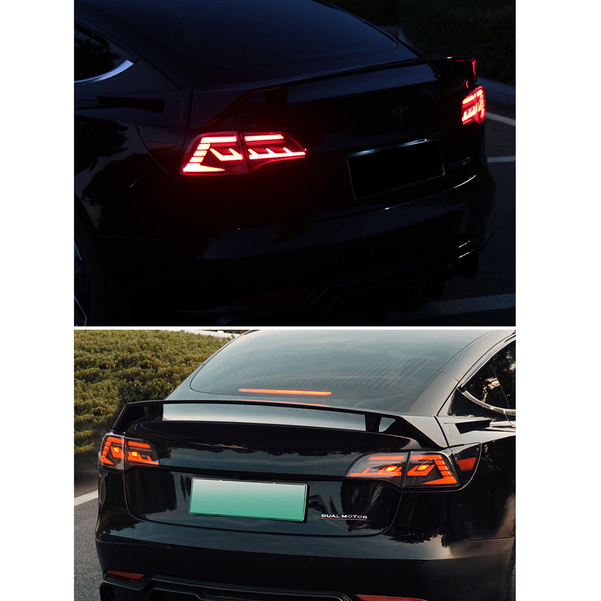 Turoaz LED Tail Light Assembly for Tesla Model 3 Y 2021+ , Streamlined LED Sequential Turn Lights with Dynamic Startup Back Rear Lamps, Reverse Lights Accessories (magic star)