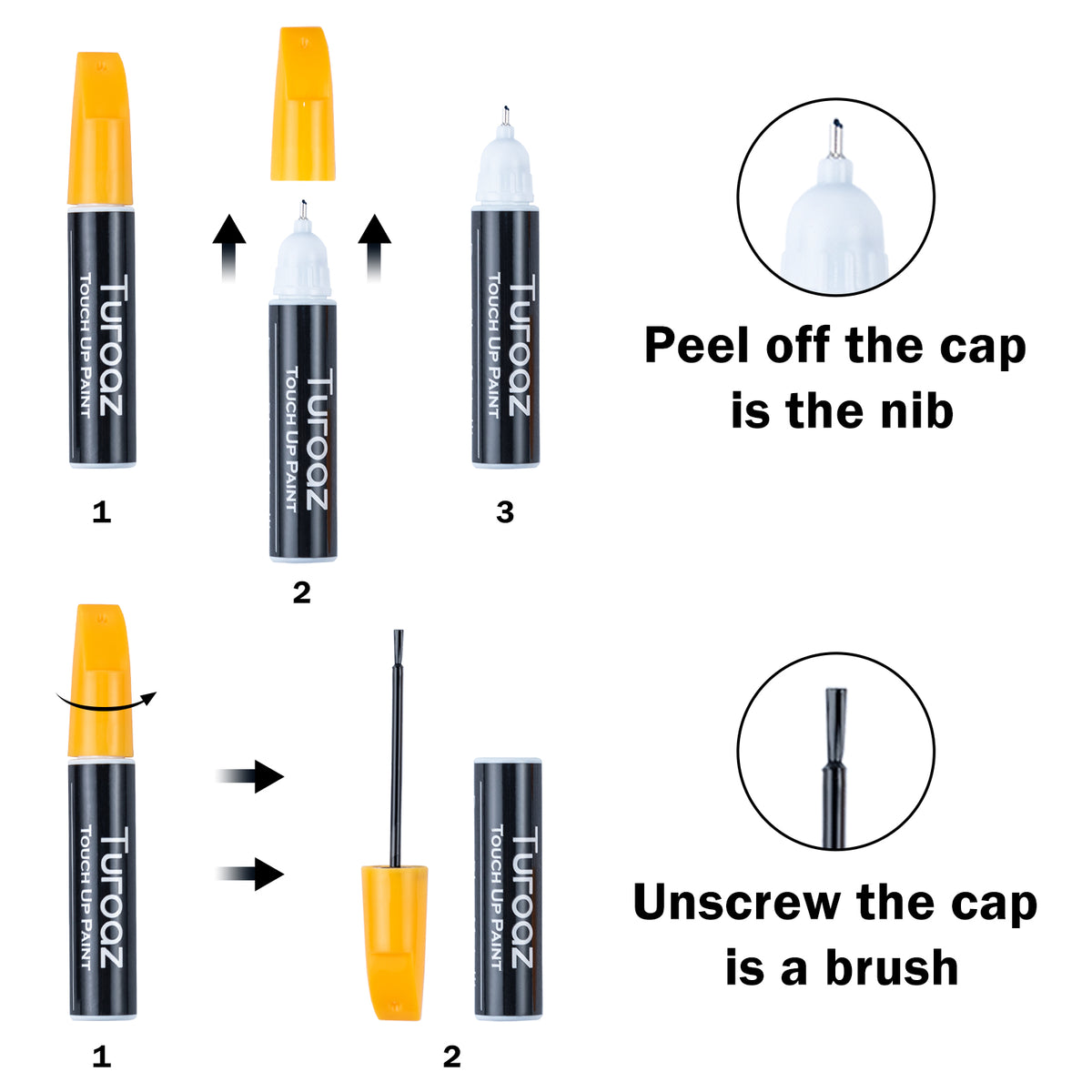 Color Matched Touch Up Paint Pen Brush Compatible with Tesla Model S 3 X Y (Solid Black - PBSB)