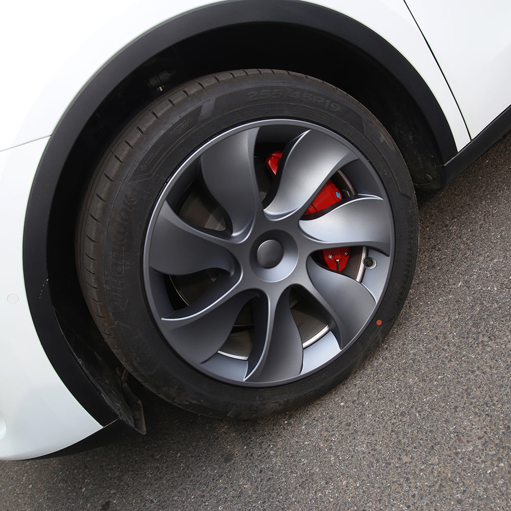 19 Inch Hubcaps for Tesla Model Y, 4PCS Replacement Wheel Hub Caps Protector Automobile Model Y Wheel Cover Kit Exterior Accessories