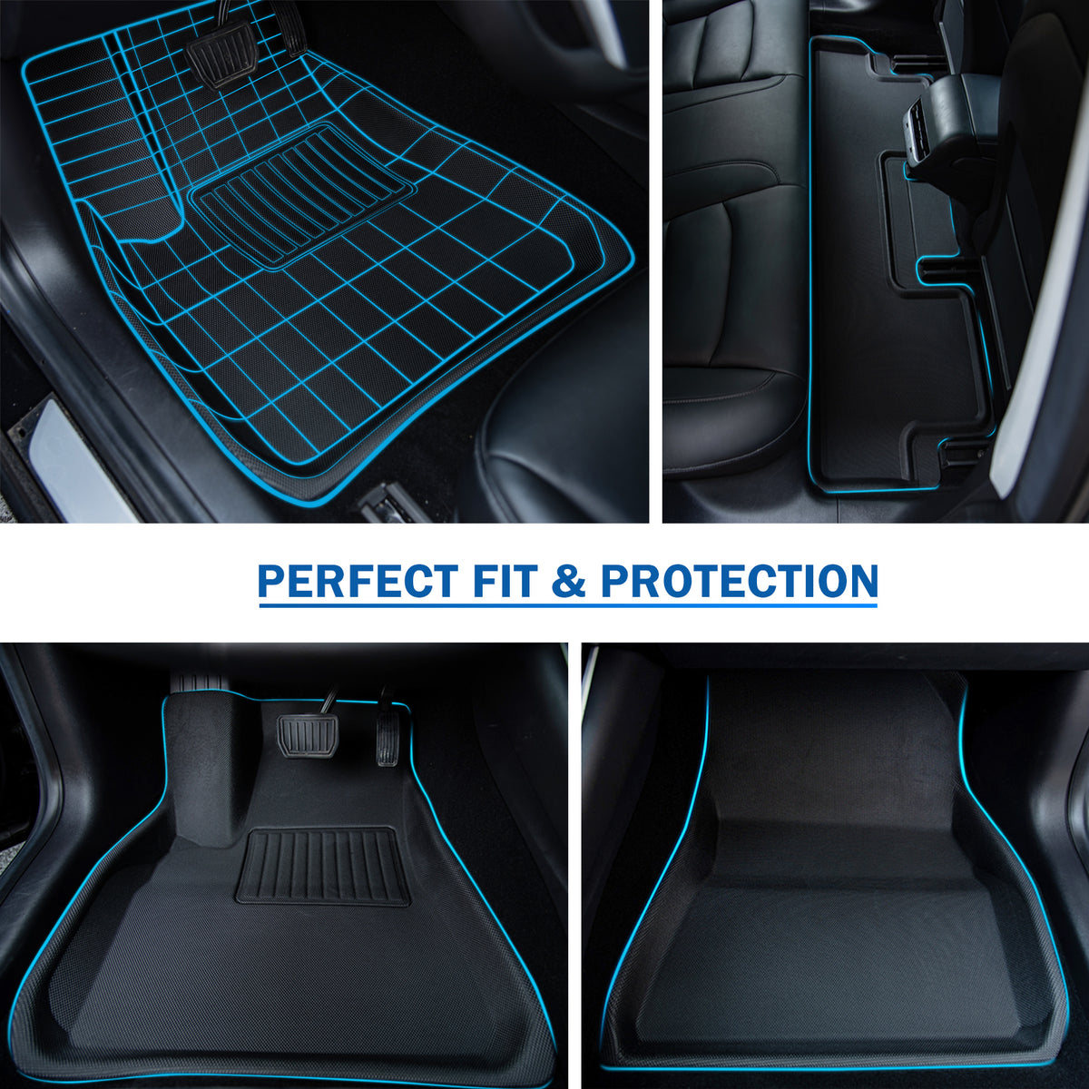Floor Mats For 2021-2023 Tesla Model 3 , Trunk Mats Interior Accessories (Set of 6)