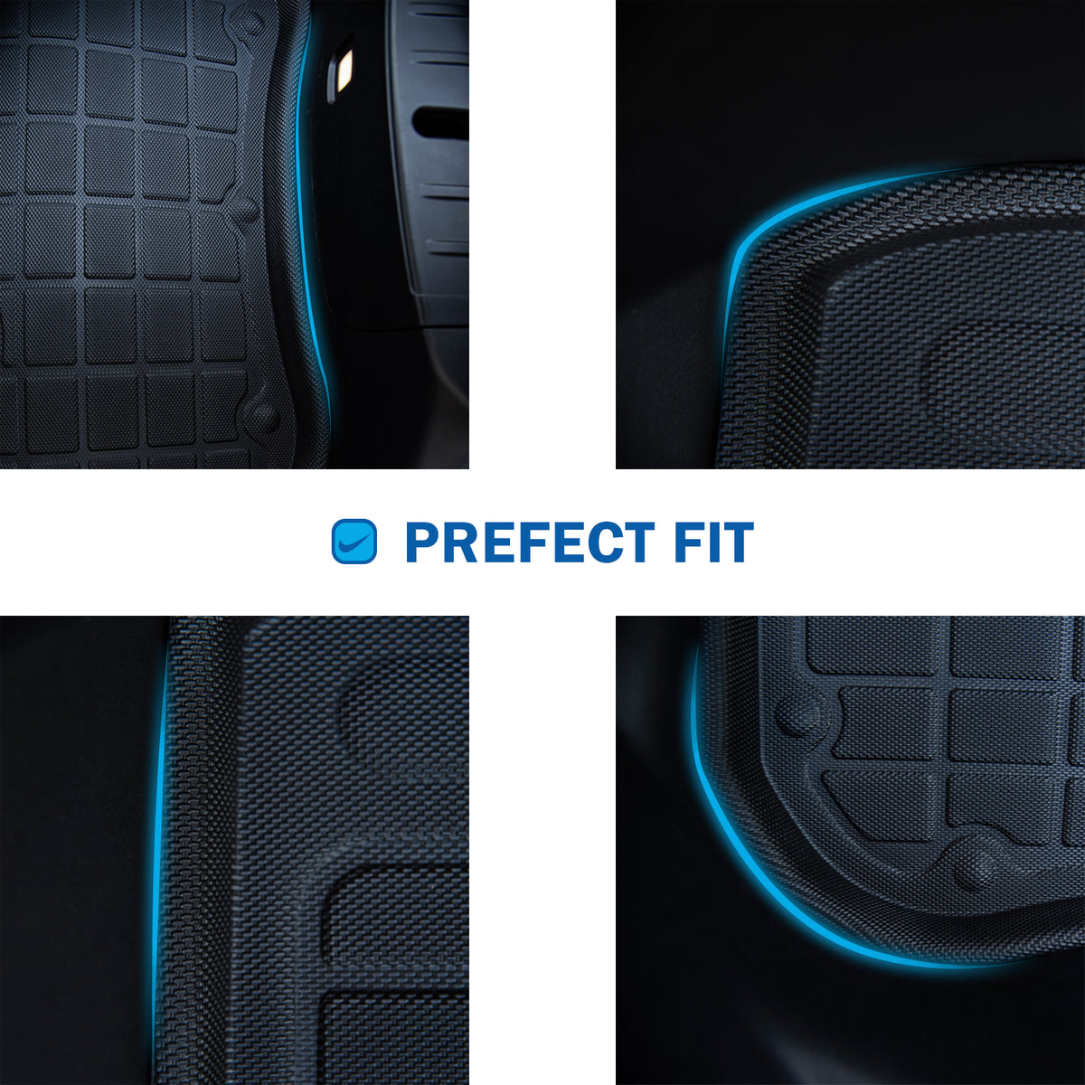 Floor Mats For 2021-2023 Tesla Model 3 , Trunk Mats Interior Accessories (Set of 6)