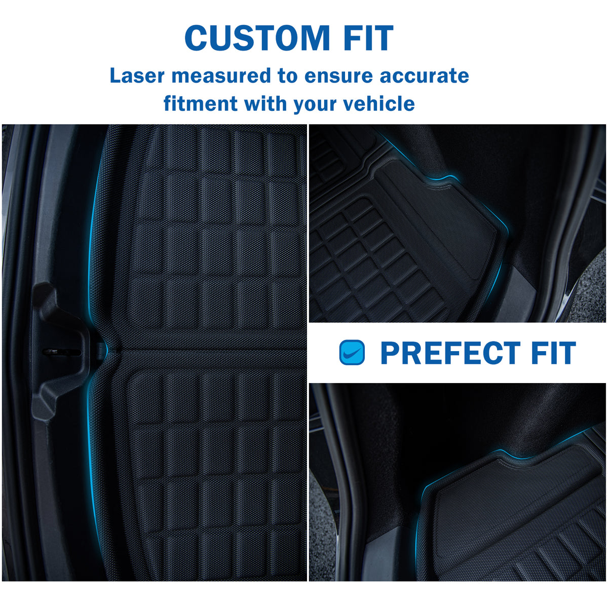 Floor Mats For 2021-2023 Tesla Model 3 , Trunk Mats Interior Accessories (Set of 6)